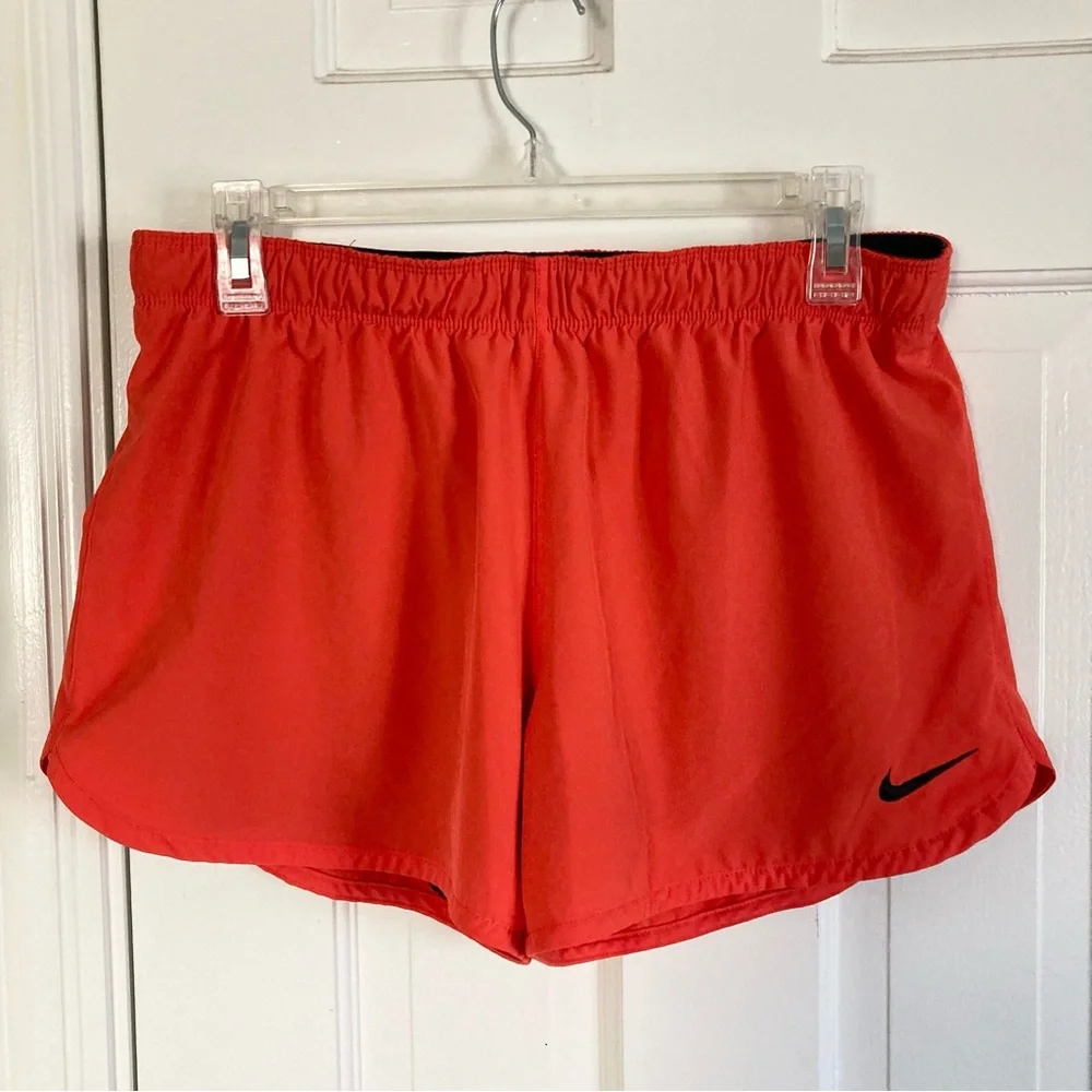 Nike Dri-Fit Lined Running Shorts, Women’s Size Medium Orangey Red/Coral